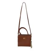 Gianfranco Ferre Brown Leather Square Box Handles & Shoulder Bag Small Handbag