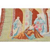 Nina Ricci Brown Beige Multicolor Square Silk Scarf Large Foulard