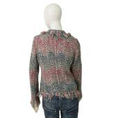 MISSONI Multicolored Woolen Button front Fringes Unlined Jacket Cardigan Cardi