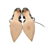 Jimmy Choo Lapris Black White Snakeskin Leather Heels Pointed Pumps shoes 40