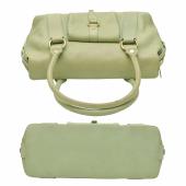 Celine Mint Green Leather with Pocket Top Handles Satchel bag Handbag