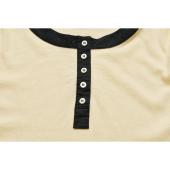 Gucci Cream & Black Trim Buttons Cashmere Top Short sleeve Knit Blouse size M