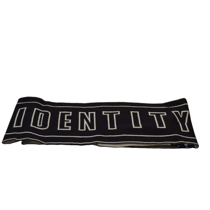 MSGM Identity Black White Double Faced Knit Long Scarf Shawl