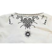 Roberto Cavalli Class Off White & Black Embroidered  Beaded  Blouse Top sz 46