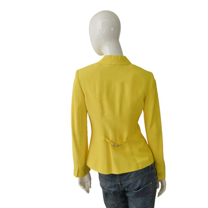 Versace Jeans Couture Yellow Medusa Head Jacket Mini Skirt Set Suit Size 26/ 40