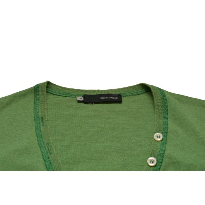 DSquared2 D2 Green Woman's Long Sleeve T-shirt Buttons Top Size M