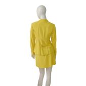 Versace Jeans Couture Yellow Medusa Head Jacket Mini Skirt Set Suit Size 26/ 40