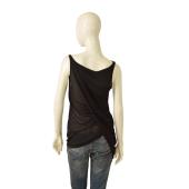 Alexander McQueen Black Viscose Silk Sleeveless Draped Blouse Tank Top sz 44