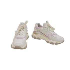 Hogan Hyperactive White Pink Lather Red Stitching Trainers Sneakers Shoes 37.5