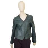 Zadig & Voltaire Vencia Cuir Deluxe Teal Color Zipper Leather Jacket size L