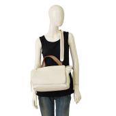 Callista Crafts white leather Top Handle braided Flap Top handbag Shoulder Bag