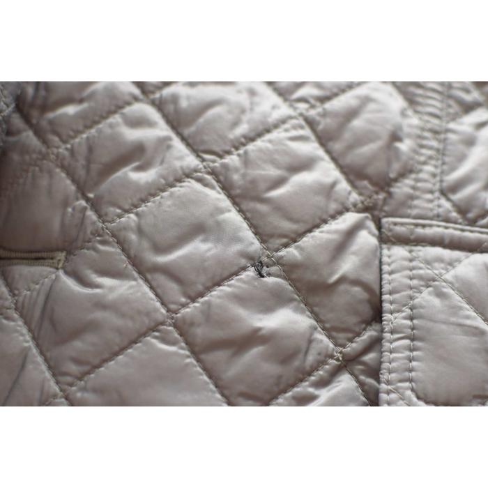 Burberry Gray Quilted Lightweight Double Breasted Trench Jacket size L