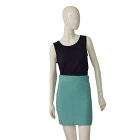 BCBG MaxAzria Turquoise Stretch Elasticated Mini Length Skirt size L, new