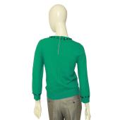 Marc Jacobs Green 100% Wool Knit Pockets  $ Bows Beaded Sweater Top size M