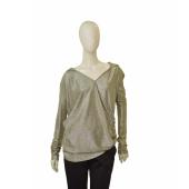 Balmain Golden Shiny Long Sleeves Hooded Top size 38 Fr