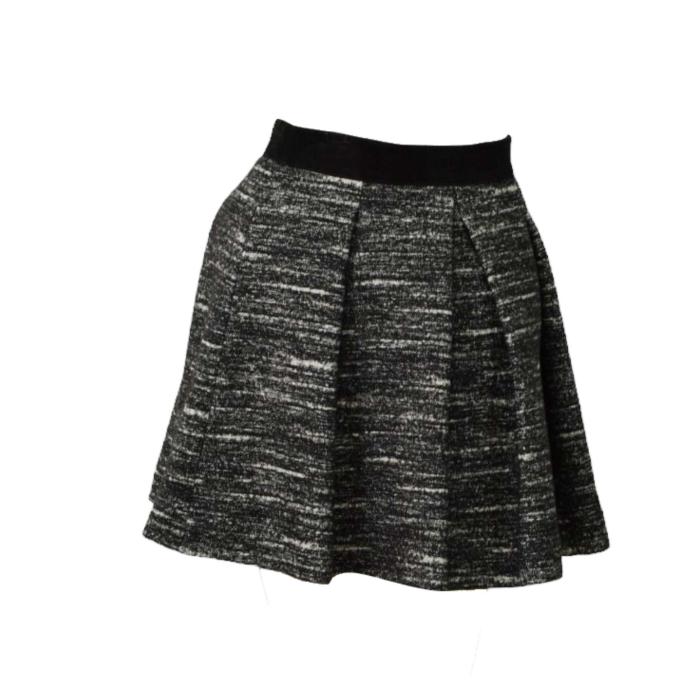 Proenza Schouler Wool Cotton Melange Black Mini Length Pleated Skirt size 4