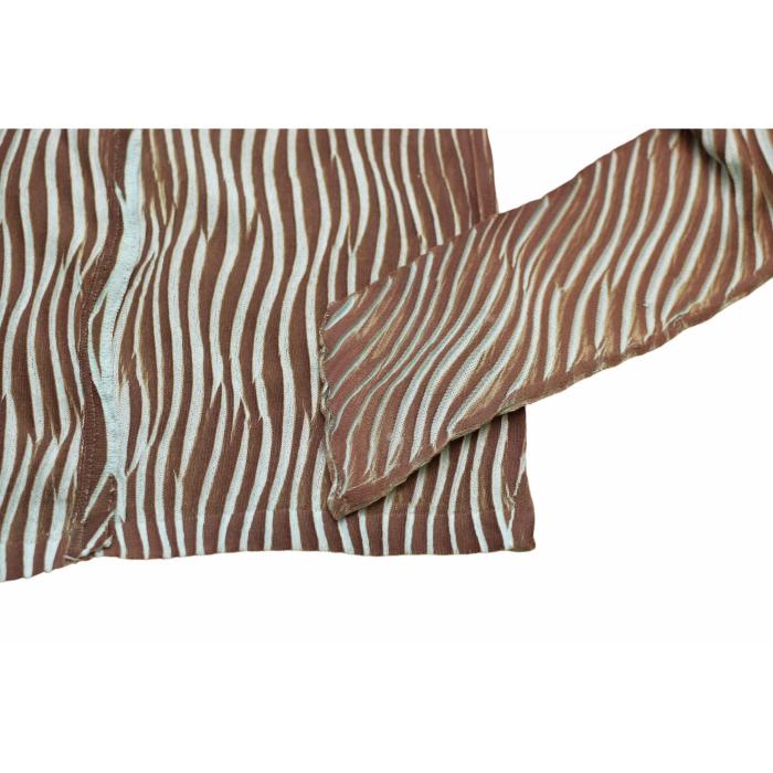Just Cavalli Blue & Brown Zebra Pattern Fitted Long Sleeve top size 44