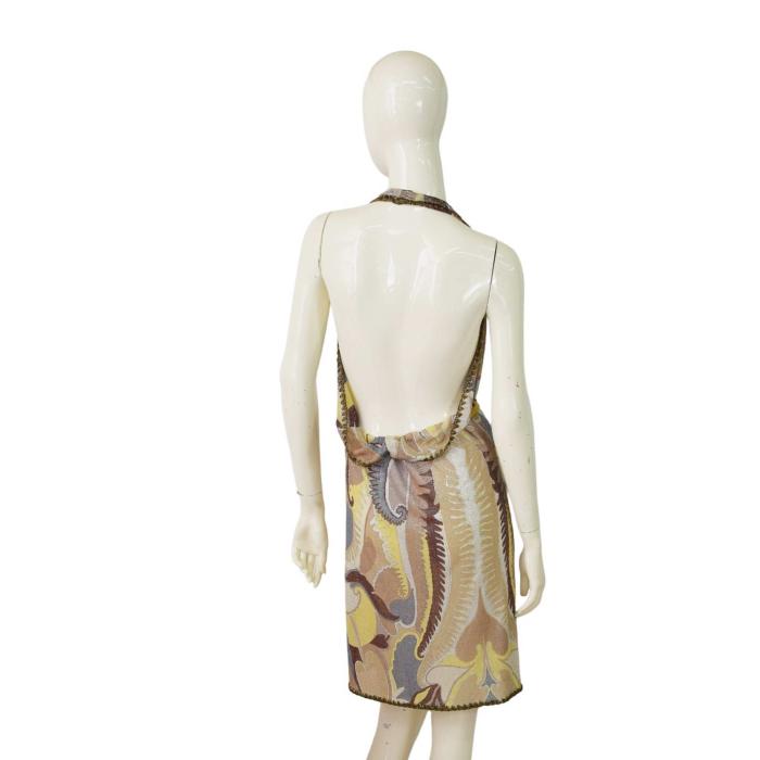 Missoni Multicolored Shiny Earthly hues Semi Sheer Sleeveless Knit Knee Dress
