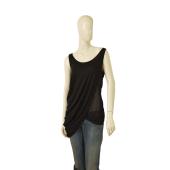 Alexander McQueen Black Viscose Silk Sleeveless Draped Blouse Tank Top sz 44