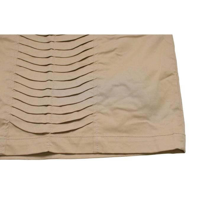 Willi Smith Beige Small Pleats Zipper Short Mini Length Skirt Size 2