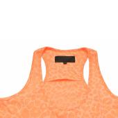 Philipp Plein Orange Leopard Print Skull Mickey Ears Tank Racer Back Top Size M