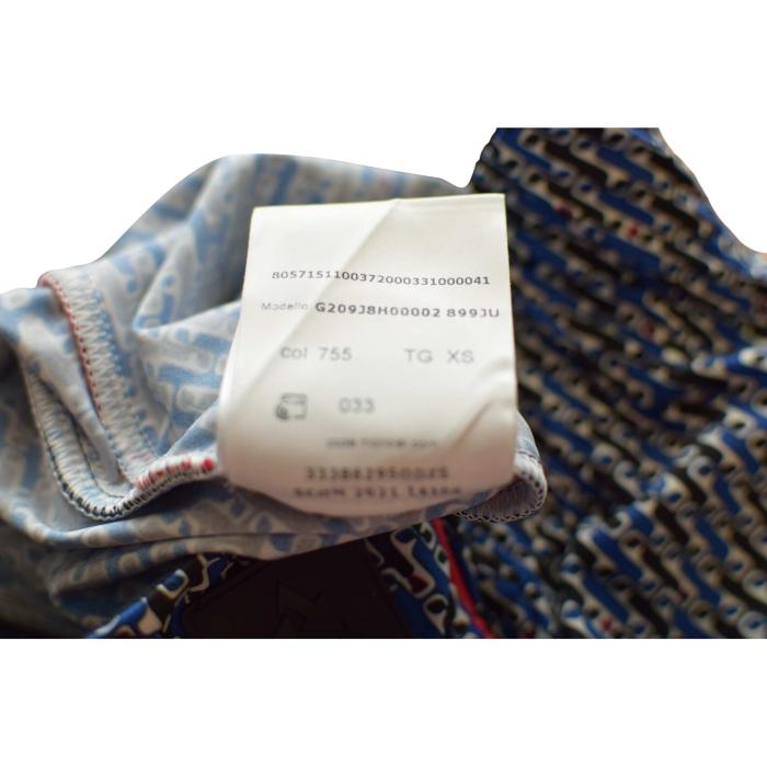 Moncler Grenoble High-rise blue black white printed leggings with zipped pocket