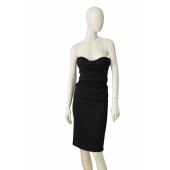 DSquared2 D2 Strapless Black Wool Fitted Knee Dress size 40 w. inner bustier