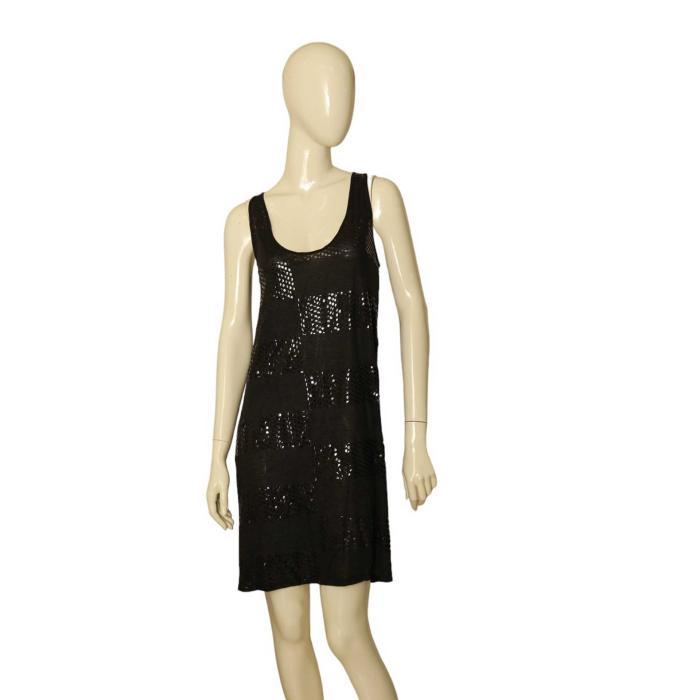 Stella McCartney Anthracite Gray Shiny Sleeveless Tank Mini Length dress size 42