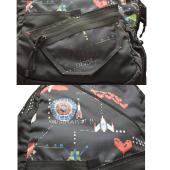 Valentino Garavani Game print black nylon cotton and leather backpack 80s theme