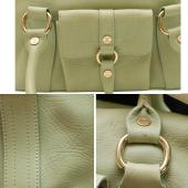 Celine Mint Green Leather with Pocket Top Handles Satchel bag Handbag