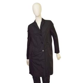 Aspesi Black Nylon Lightweight Water Repellent Trench Raincoat Jacket size S