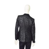 Dries Van Noten Black Tweed Woolen Button Closure Fitted Blazer Jacket size 40