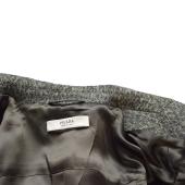 Prada Gray Melange Tweed Wool Cashmere Knee Length Coat w. Pleats size 40