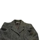 Prada Gray Melange Tweed Wool Cashmere Knee Length Coat w. Pleats size 40