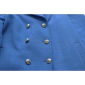 ETRO Blue Floral Buttons Wool Unlined Mid Length Coat Jacket size 40