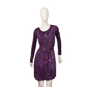 ETRO Kaleidoscopic Print Purple Balloon Hemline Long Sleeves mini Dress 40