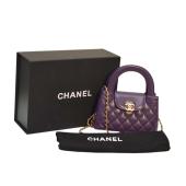 Chanel Small Kelly Shopper Purple Shiny Aged Calfskin Brushed Gold Hardware