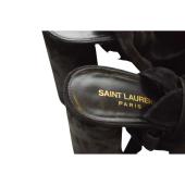 Yves Saint Laurent YSL Paige  145mm black suede platform sandals heels suede size 39