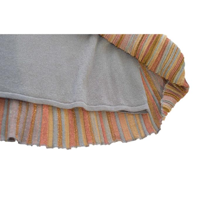 FERRE Striped Earthly Hues w. Metallic Shine Sleeveless Knit mini Dress size XS