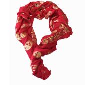 Alexander McQueen Red w. Gold Skulls & Logo Print Large Modal Scarf Wrap 