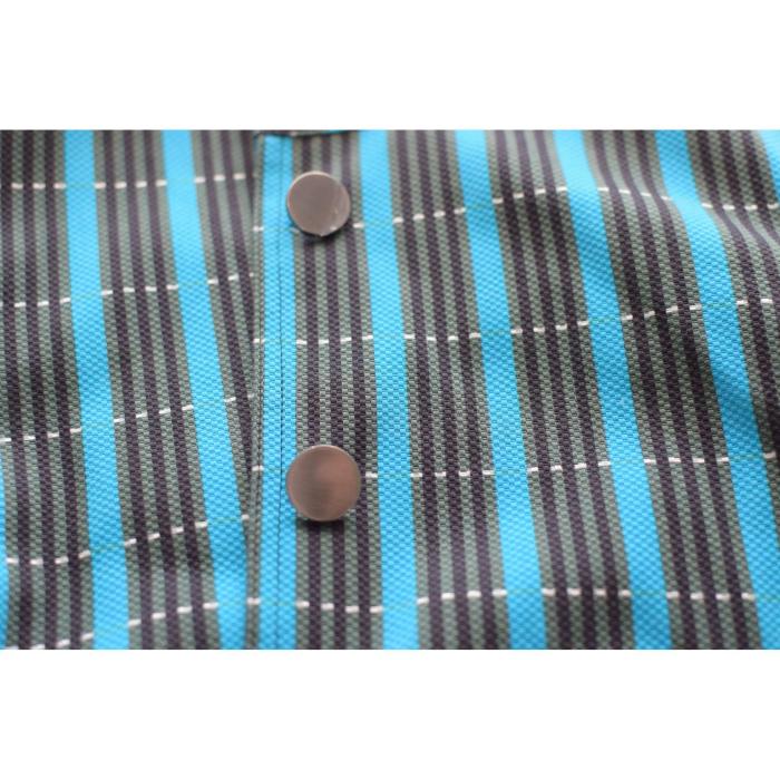 Carlisle Blue Green & Black Check Cotton Button Front Blazer Jacket size 4