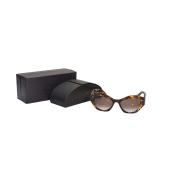 Prada SPR07Y Brown Tortoise Shell Print Degrade Polygon Braces Logo Sunglasses