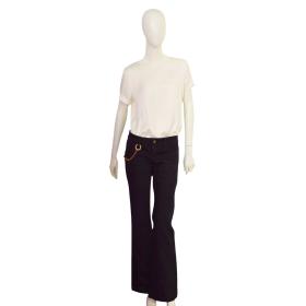 Gucci Black Denim Gold Chain Detail 70&#039;s Jeans Trousers Pants size 42