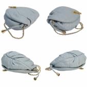 Dolce & Gabbana Vlada Blue Quilted Leather Flap Top Chain Crossbody Shoulder Bag