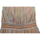 FERRE Striped Earthly Hues w. Metallic Shine Sleeveless Knit mini Dress size XS
