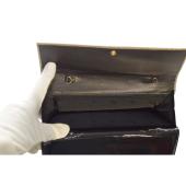 Gianfranco Ferre Prince de Galle & Black Patent Leather Clutch Bag Handbag