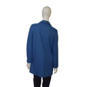 ETRO Blue Floral Buttons Wool Unlined Mid Length Coat Jacket size 40