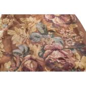 Ralph Lauren Floral Long Earthly Hues Brown Beige Scarf Foulard Wrap w. Fringes