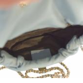 Dolce & Gabbana Vlada Blue Quilted Leather Flap Top Chain Crossbody Shoulder Bag