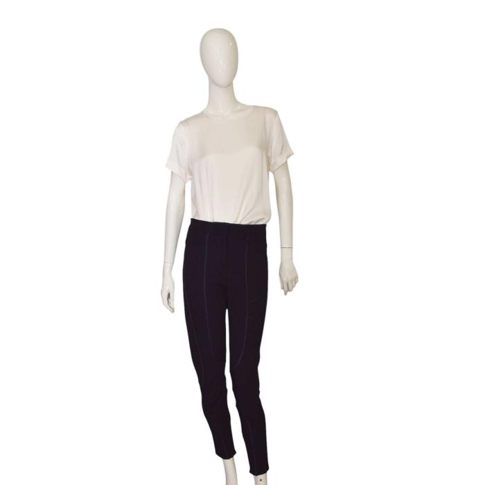 Fendi Black Viscose Paneled Leggings Skinny Trousers Pants size 44